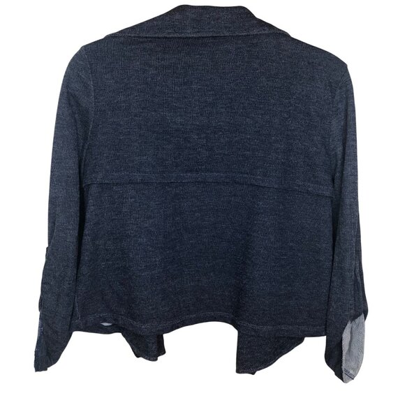 Dolan Left Coast Collection Womens Open Front Cardigan M Roll-Up Sleeves Button - Picture 6 of 12